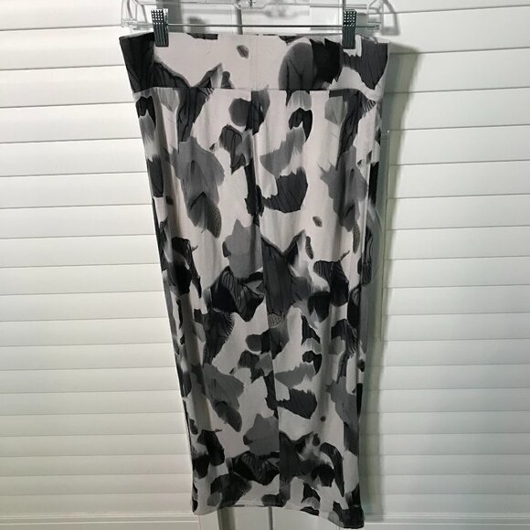 Helmut Lang white/black/gray pattern midi skirt, S - Picture 1 of 8